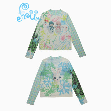 frufru Decora Snow Farm Puppy Blouse
