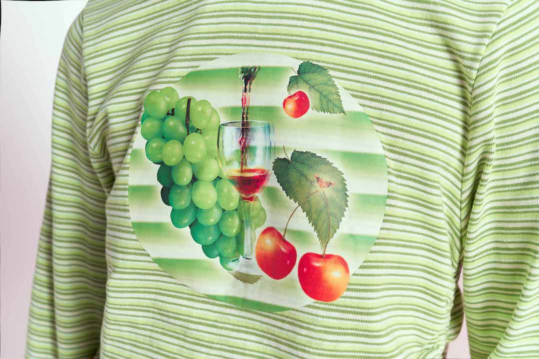 Green Grapes Ruched Striped Sweatshirt