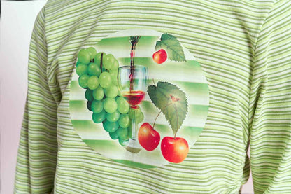 Green Grapes Ruched Striped Sweatshirt