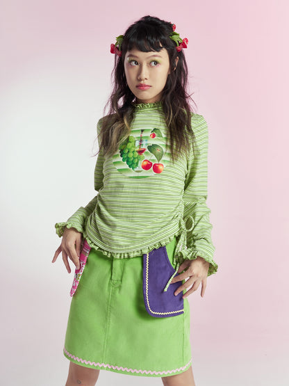 fruits-green-grapes-ruched-striped-sweatshirt