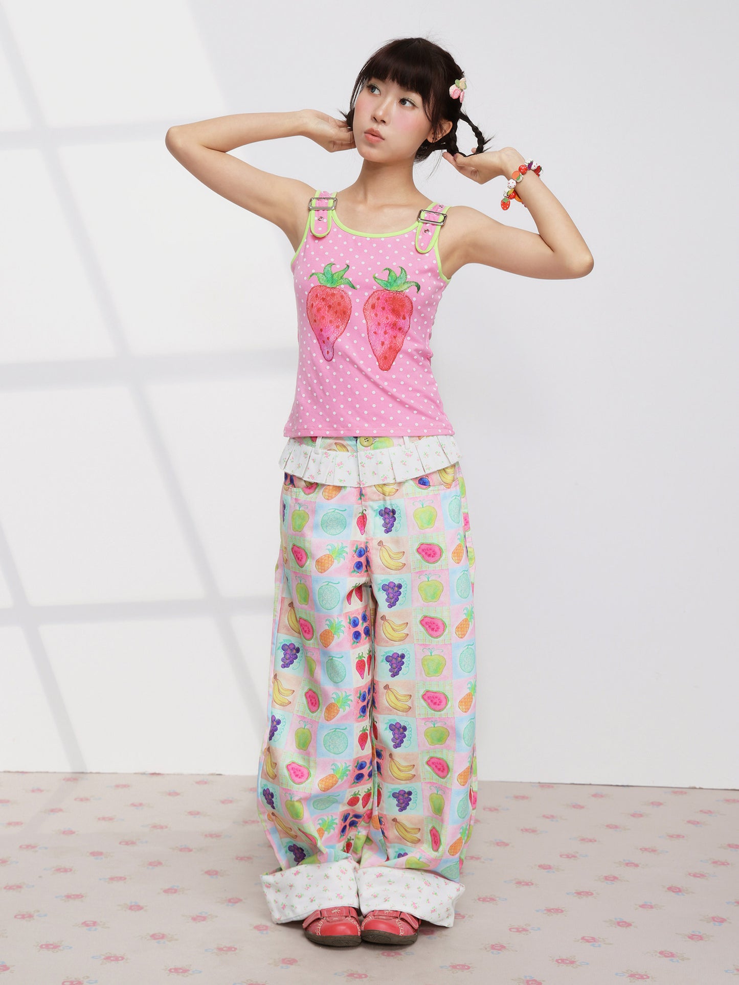 Harajuku Strawberry Polka Cami Top
