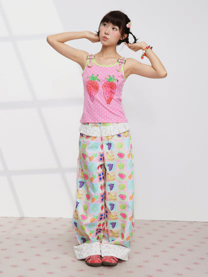 Harajuku Strawberry Polka Cami Top