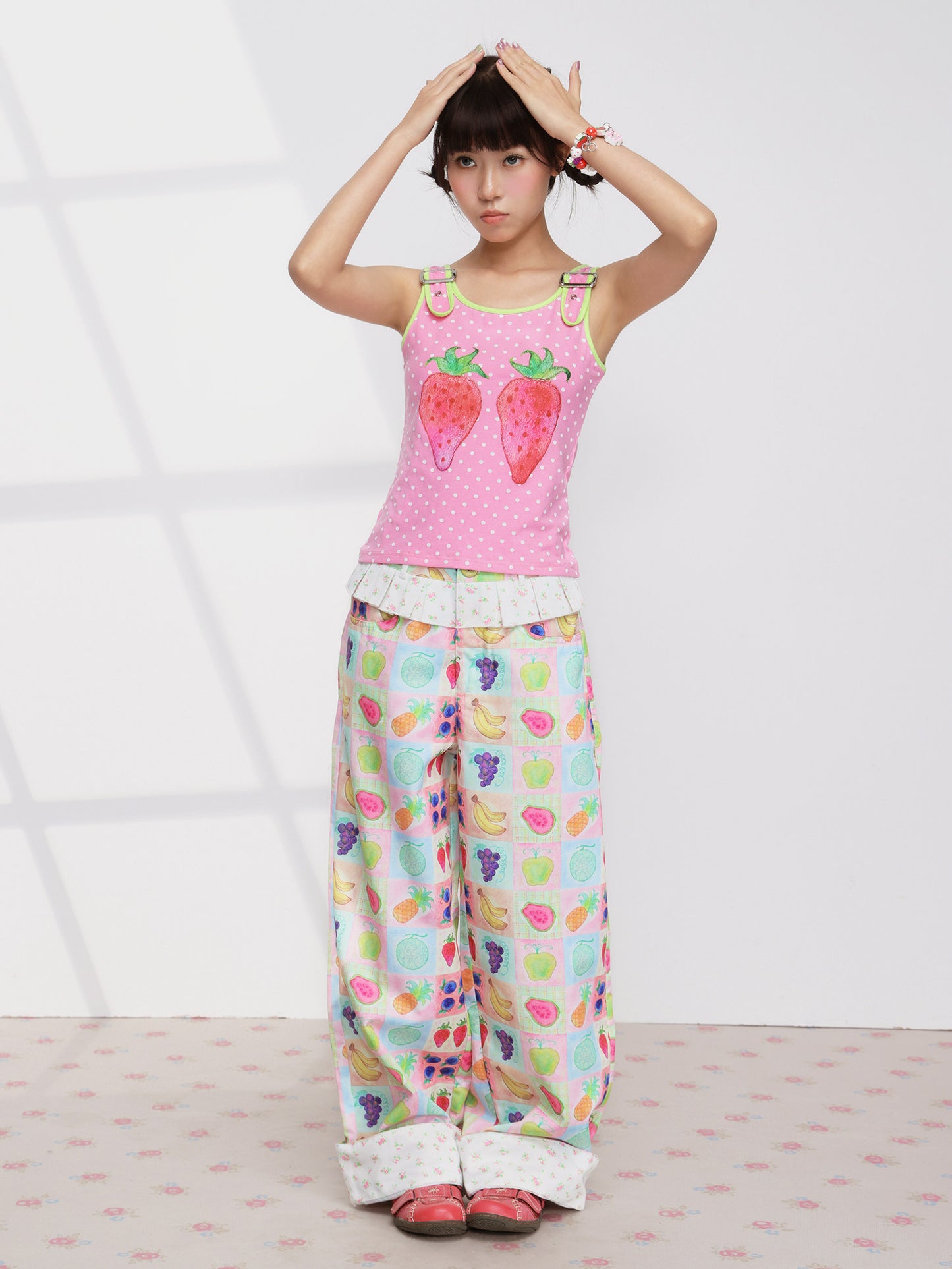 Harajuku Strawberry Polka Cami Top
