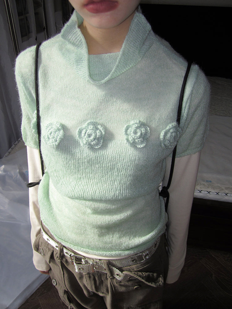 Fairy Rose Turtleneck Knit Top