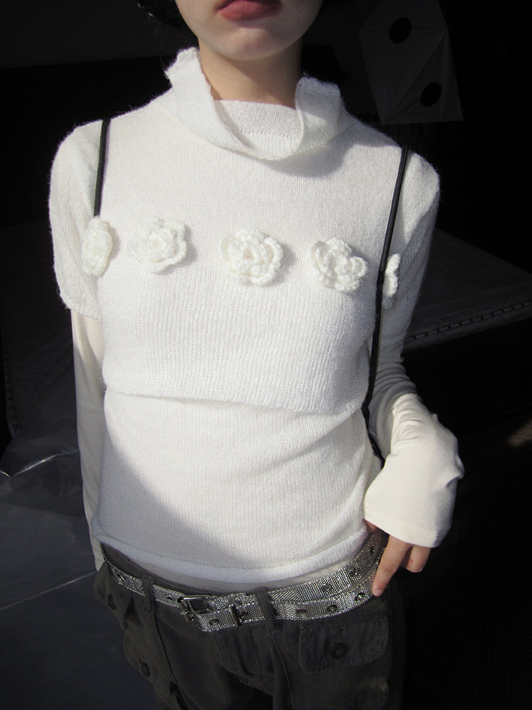 Fairy Rose Turtleneck Knit Top