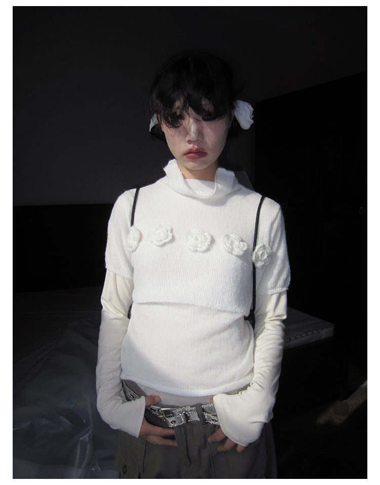 Fairy Rose Turtleneck Knit Top