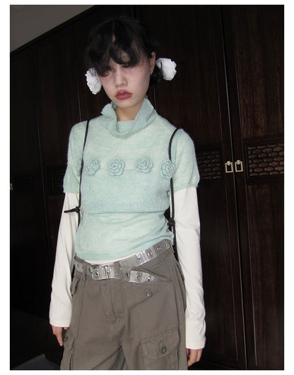 Fairy Rose Turtleneck Knit Top