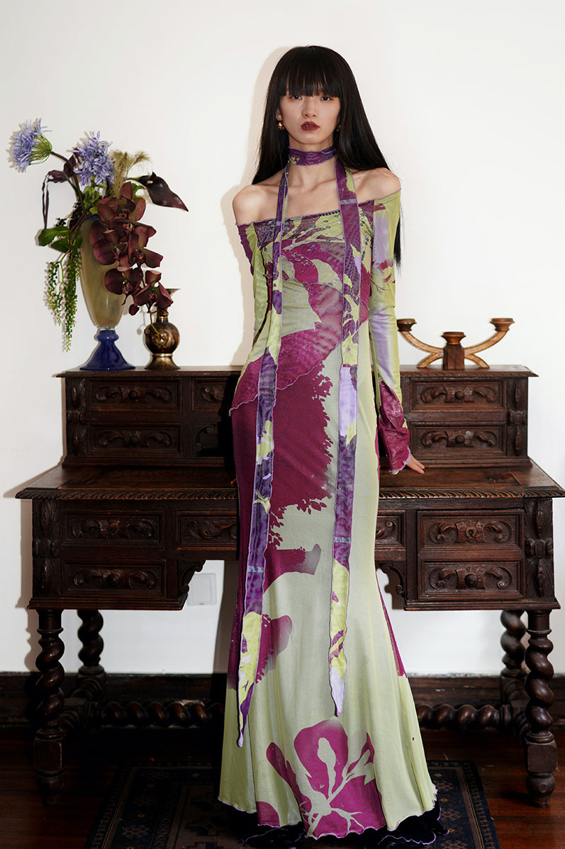 Fairy Floral Mesh Maxi Dress | Bad Taste Purple / S Fairy Floral Mesh Maxi Dress | Bad Taste Purple / S