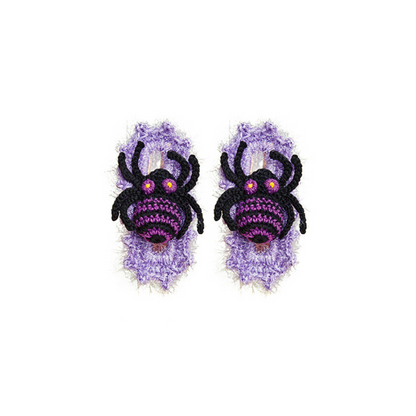 Kawaii Lavender Spider Hand Knitted Hair Clip