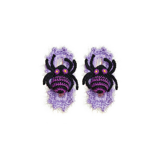 Kawaii Lavender Spider Hand Knitted Hair Clip