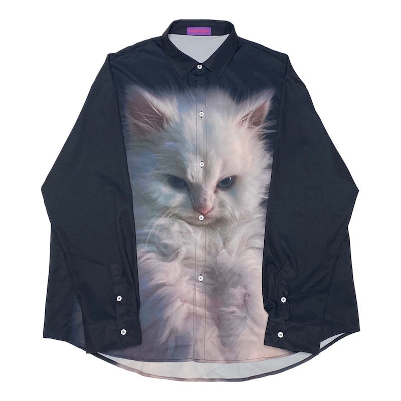 bunnybunnygun-black-oversized-kitty-cat-print-shirt