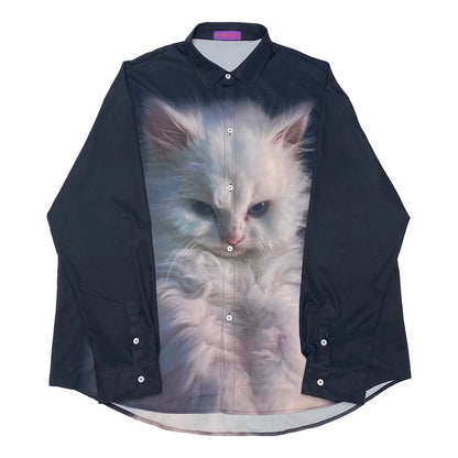 bunnybunnygun-black-oversized-kitty-cat-print-shirt