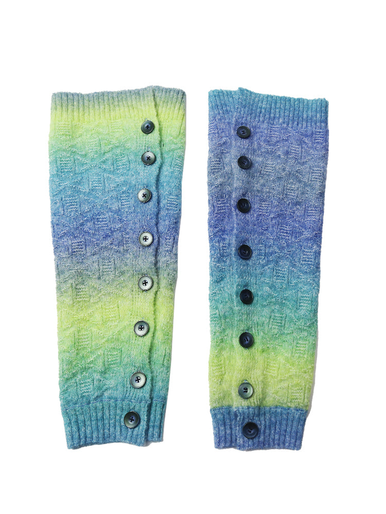 Button Gradient Knit Leg Warmers