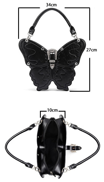 Grunge Butterfly Structured Vegan Leather Bag