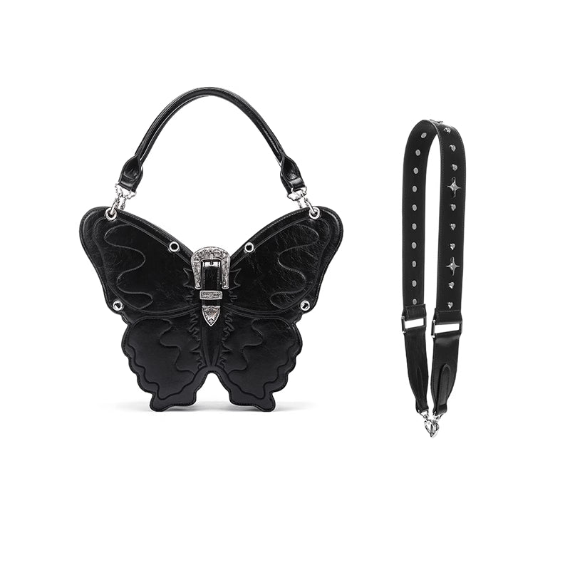 Grunge Butterfly Structured Vegan Leather Bag