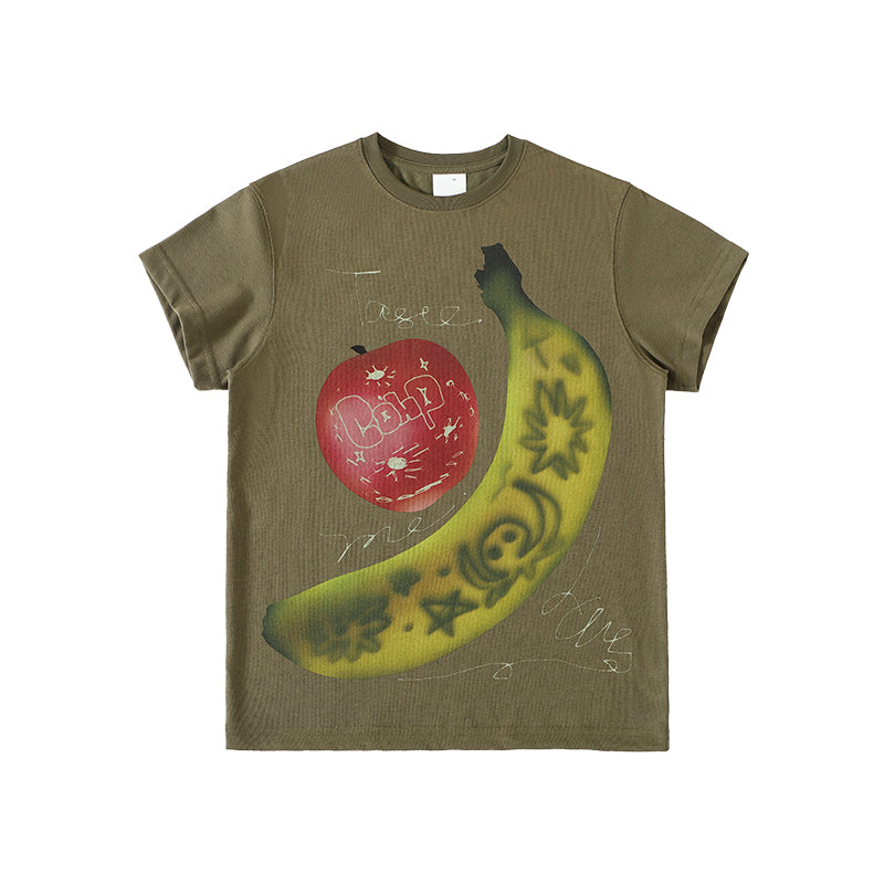 Banana Apple Graffiti Graphic T-Shirt