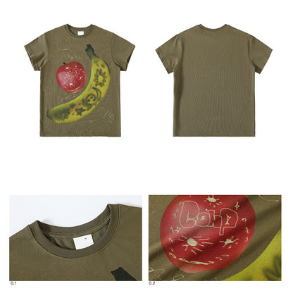 Banana Apple Graffiti Graphic T-Shirt