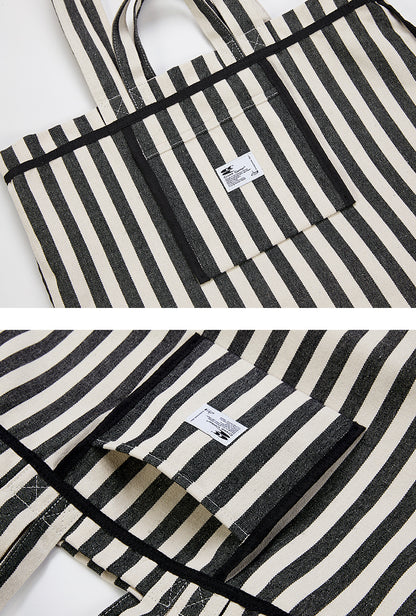 Apple Worm Striped Tote Bag