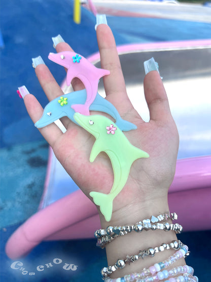 Cute Dolphin Rhinestone Hair Pin