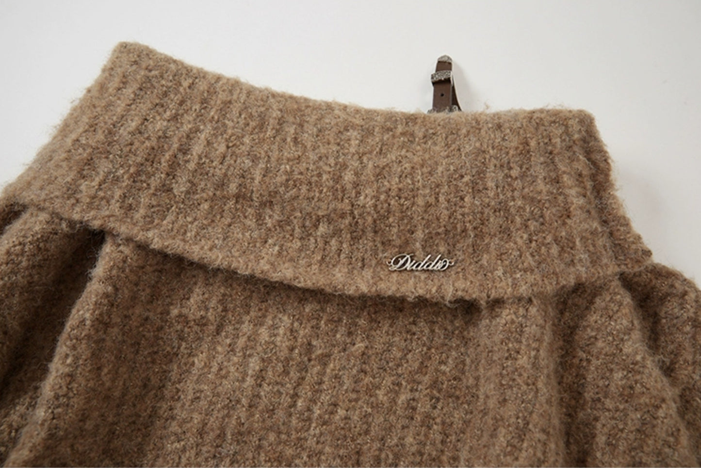 Acubi Foldover Neck Knitted Sweater