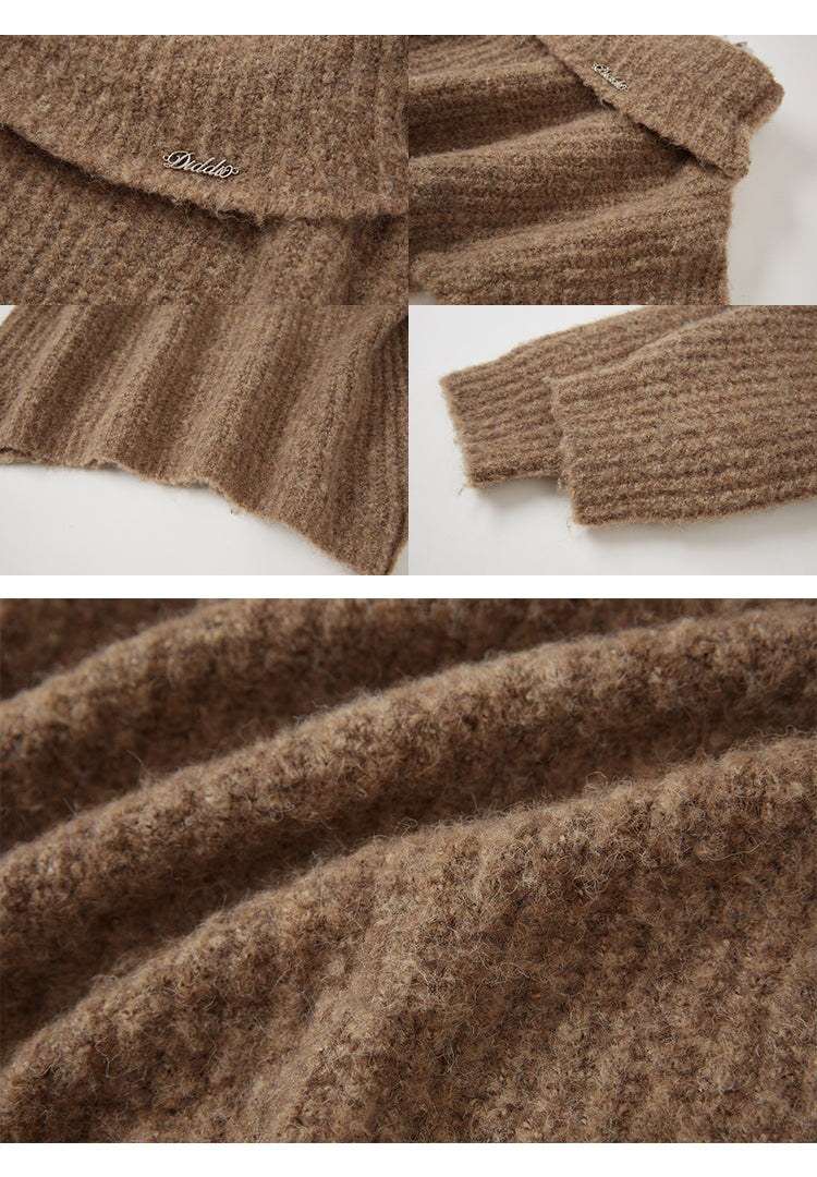 Acubi Foldover Neck Knitted Sweater