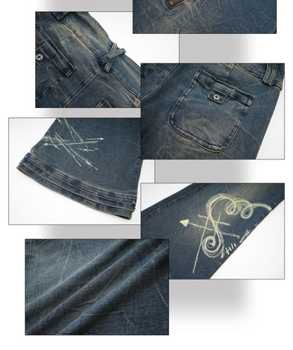 Sassy Love Arrow Y2K Washed Flared Jeans