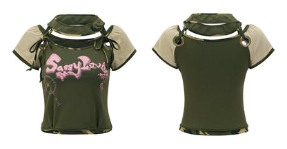 Sassy Love Deconstructed Camo Shirt