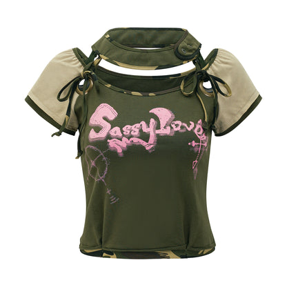 Sassy Love Deconstructed Camo Shirt