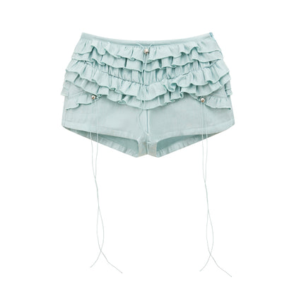 Fairy Blue Layered Ruffle Shorts