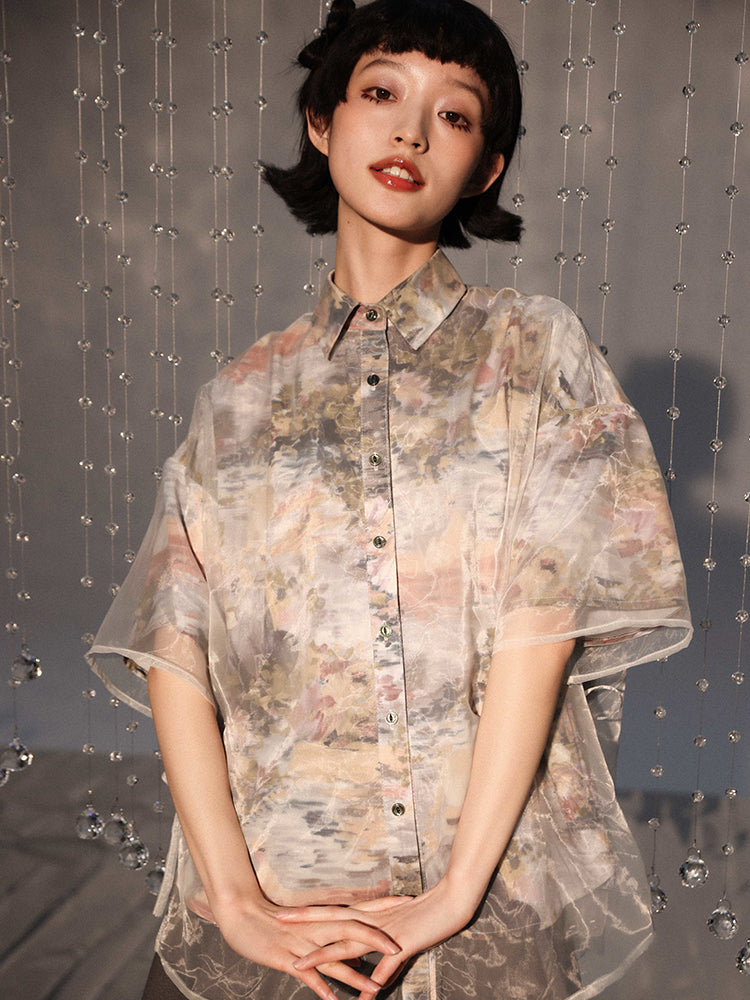 Foggy Garden Mesh Shirt