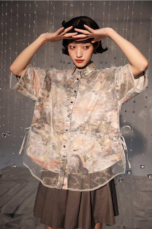 Foggy Garden Mesh Shirt