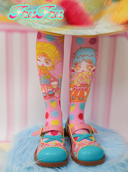 Kawaii Anime Shojo Strawberry Long Socks