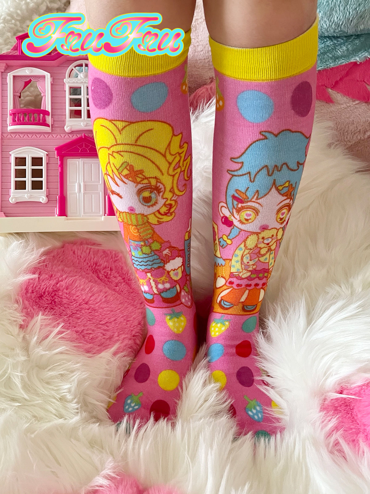 Kawaii Anime Shojo Strawberry Long Socks