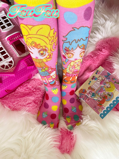 Kawaii Anime Shojo Strawberry Long Socks