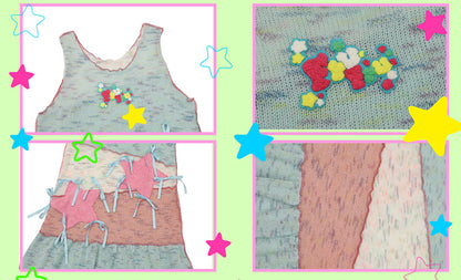 Kawaii Star Applique Knit Tank Dress