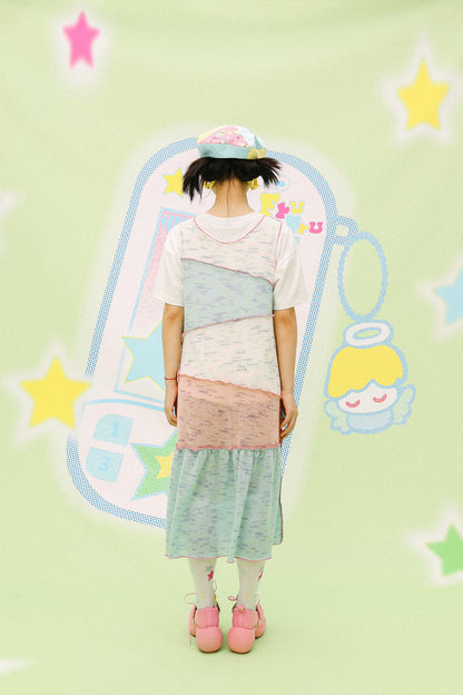 Kawaii Star Applique Knit Tank Dress