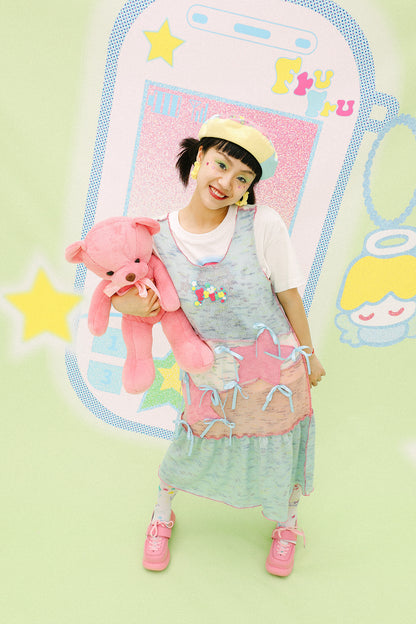 Kawaii Star Applique Knit Tank Dress