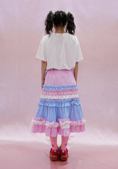 Pink and Blue Kawaii Layered Cake Skirt