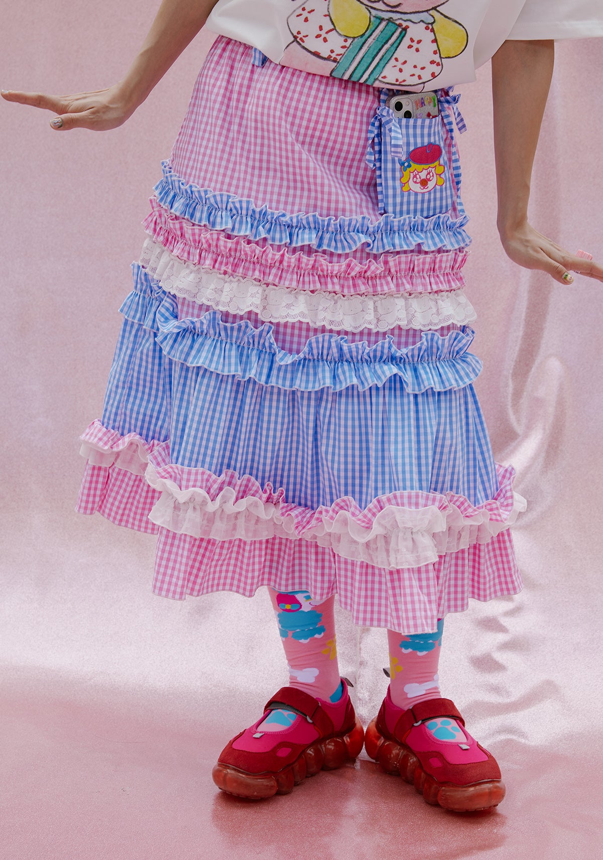 Pink and Blue Kawaii Layered Cake Skirt