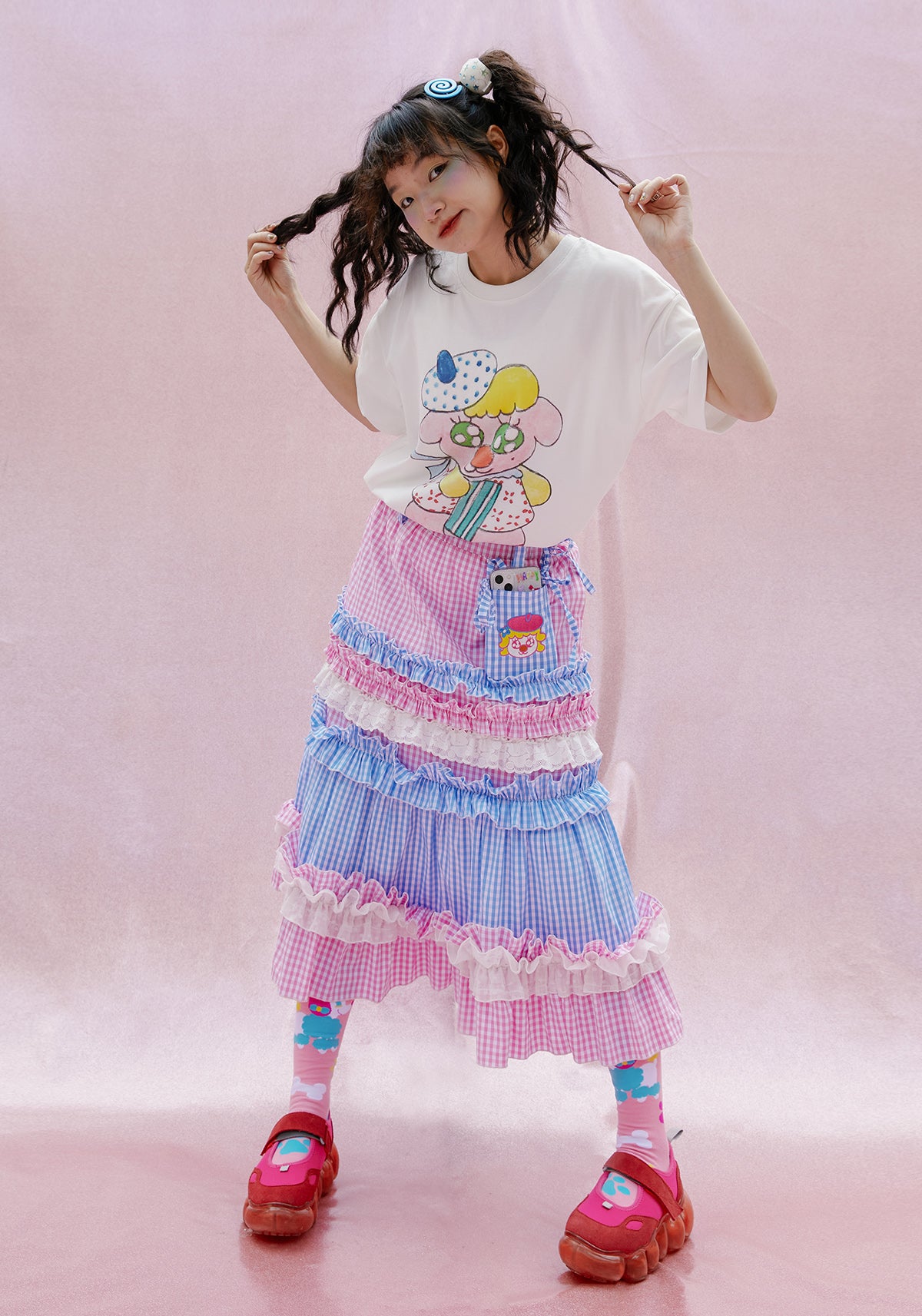 Pink and Blue Kawaii Layered Cake Skirt