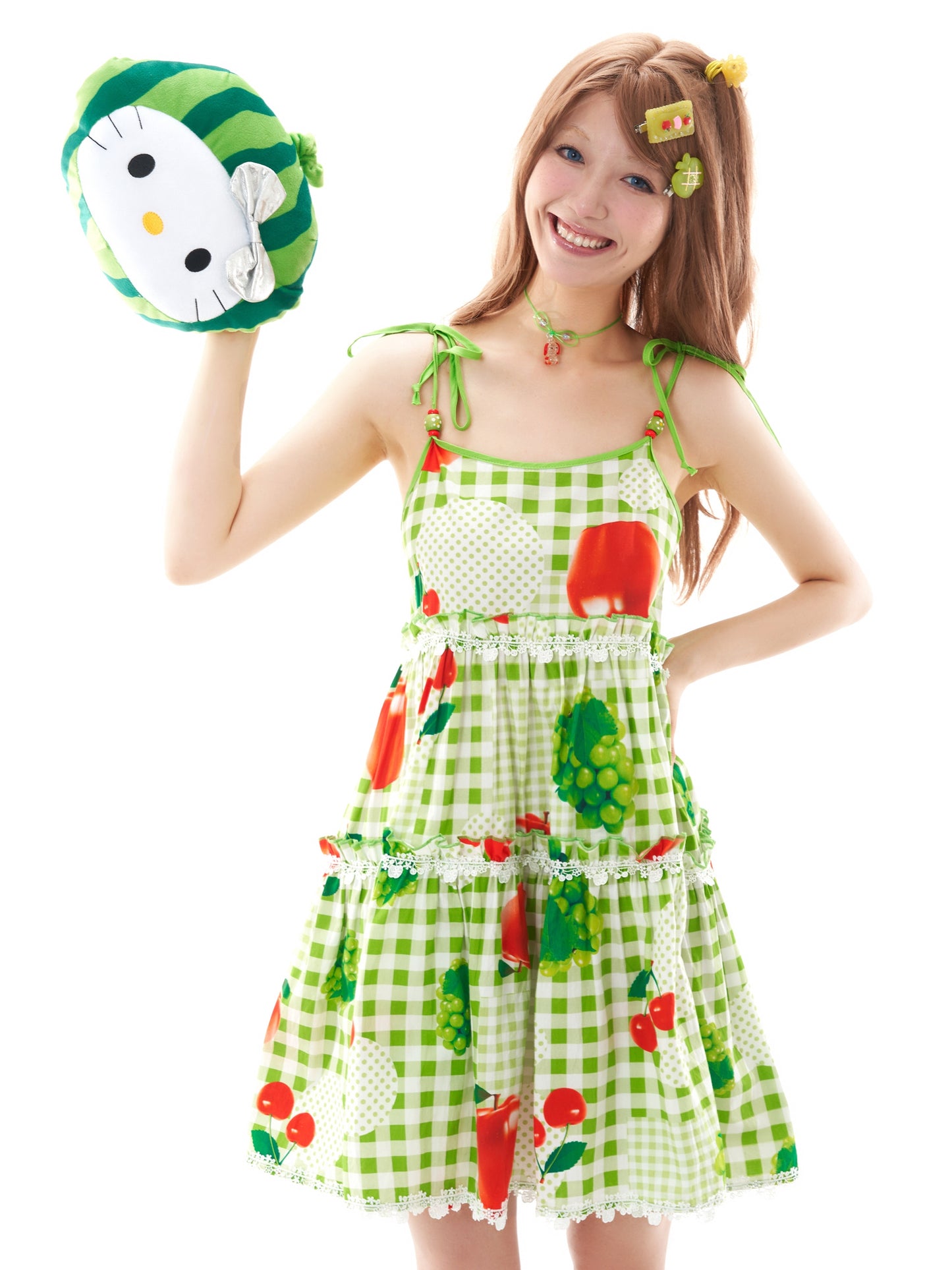 Cherry Grapes Plaid Dress