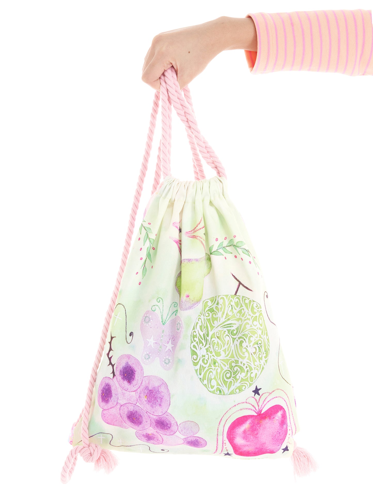 Grape Melon Reversible Drawstring Bag