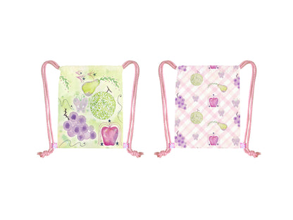 Grape Melon Reversible Drawstring Bag