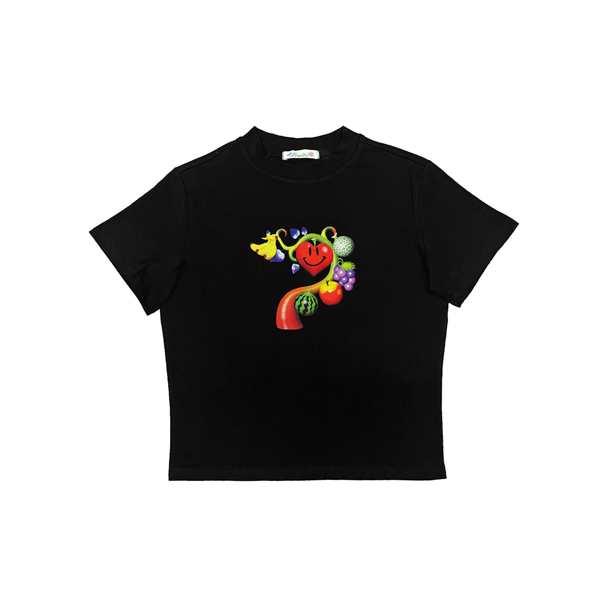 Fruits Tree Graphic Cropped T-Shirt