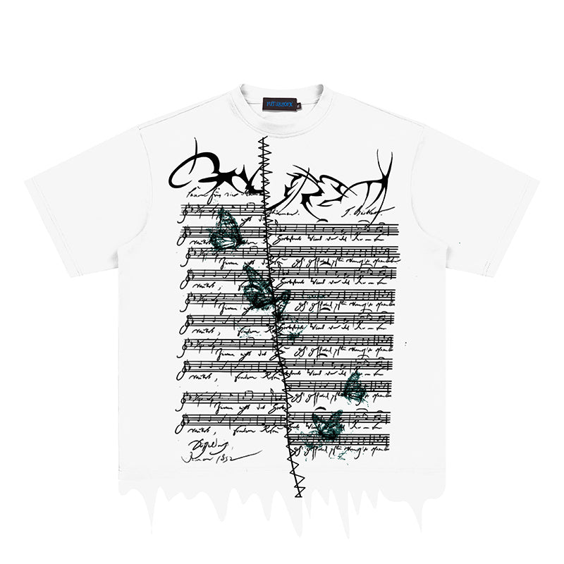 Music Note Distressed T-Shirt