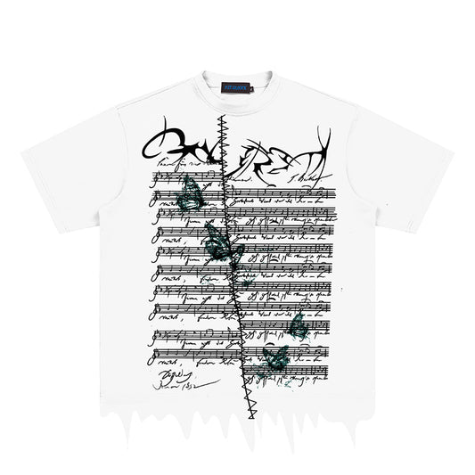 Music Note Distressed T-Shirt