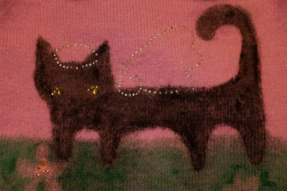 Fuzzy Black Angel Cat Knit Bag