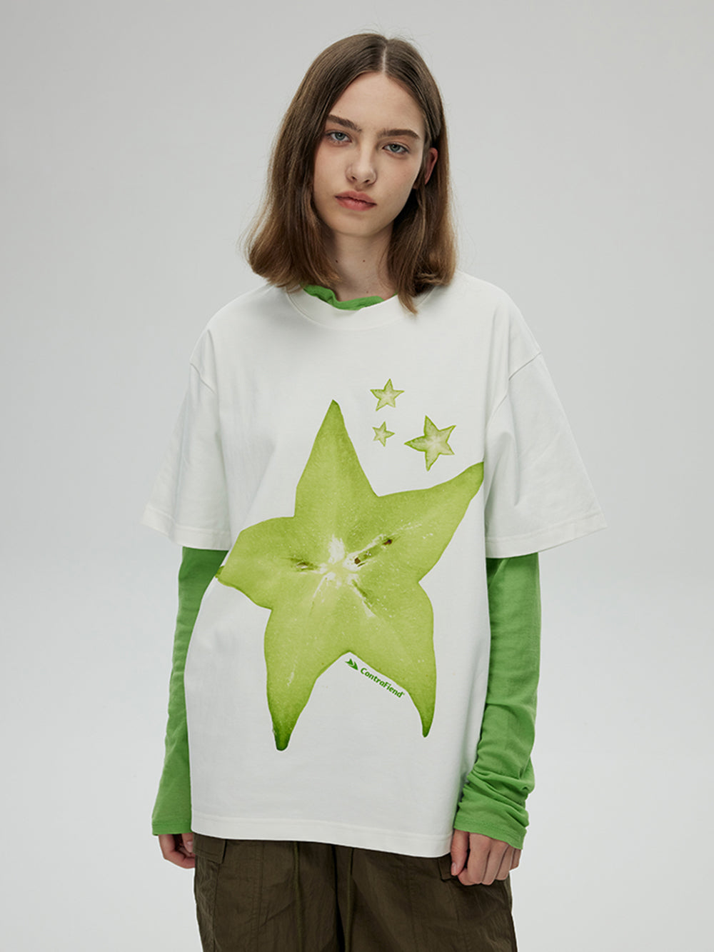 Green Star Fruit Graphic T-Shirt