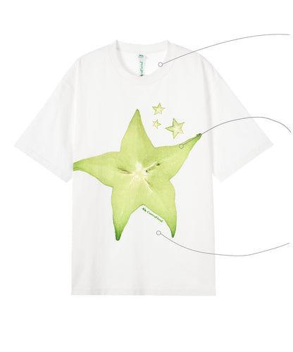 Green Star Fruit Graphic T-Shirt