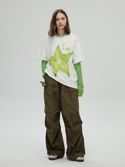 Green Star Fruit Graphic T-Shirt